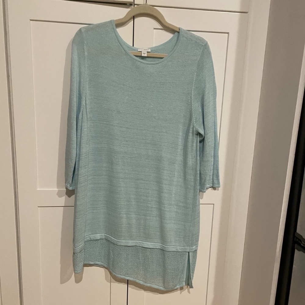 J.Jill purejill Linen & Rayon light blue Tunic Size Large